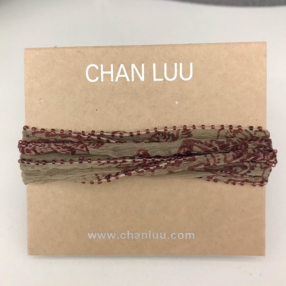 Chan Luu beaded chiffon necktie ANTHROPOLOGIE